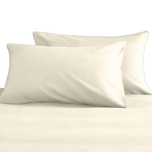 Pizuna Luxurious Cotton Housewife Pillowcases 2 Pack Ivory 48x74cm