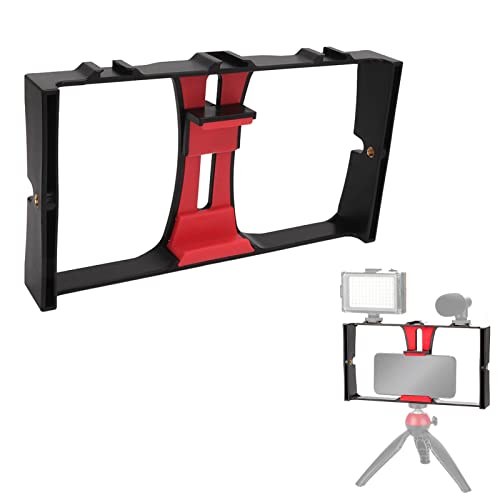 Cage de vlog pour smartphone rouge idéale pour le streaming en extérieur