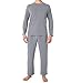 BAMBOO COOL Mens Pajama Set Bamboo Viscose Soft Pijamas Sets for Men Long Sleeve Full Length Pants Pjs Sleepwear with Pockets Grey