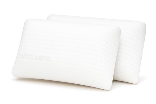 ForenTex Almohada Viscoelástica 75 cm (Pack 2) – Núcleo 100% Visco Alta Densidad, Funda Aloe Vera Lavable, Interior con Funda Protectora, Firmeza Alta, Ergonómica, Transpirable, Antibacteriana