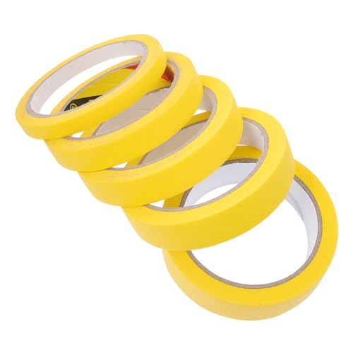 Kisangel 5 rollos Cinta Carrocero Multi Cinta Autoadhesiva de Papel para Pintar Protección de Muebles y Automóviles Fácil de Rasgar y Aplicar