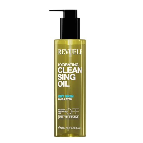 Revuele Aceite de limpieza hidratante – Aceite nutritivo de espuma con jojoba, almendra, pantenol e hialurón, 200 ml