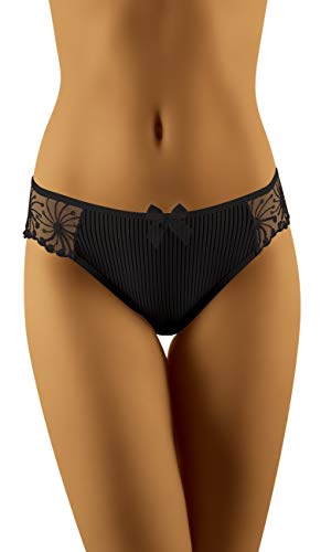 Wolbar dezent gestreifter Damenslip Gr. S-L, Unterwäsche Dessous Slip (20200085 Cora schwarz L) Cover