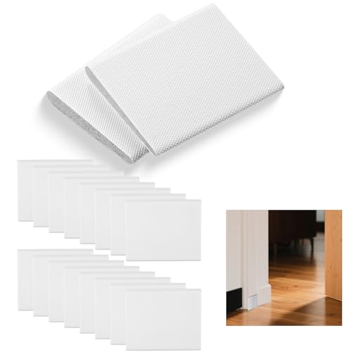 16Pcs Door Corner Seals Self-Adhesive Door Frame Seal Wedge Draft Stopper Door Corner Seals Exterior for Isolation of Sound and Weather Stripping (White)