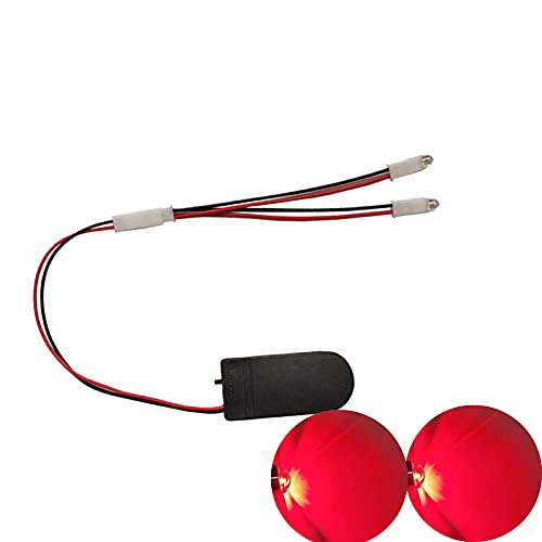 malyituk Always Bright Led Handmade Light DIY Homemade LED Lights, Button battery F5 LED Switch with Battery Box 5V Voltage, for Cosplay Helmet DIY Light Strips Superhero (Red)