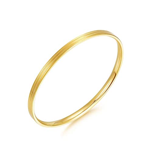 Bracelet Feng Shui femme or jaune 18 carats anti-ternissement ligne polie