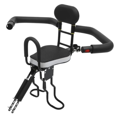 Sillín infantil para bicicleta de adulto y scooter con brazo de seguridad y fijación de montaña