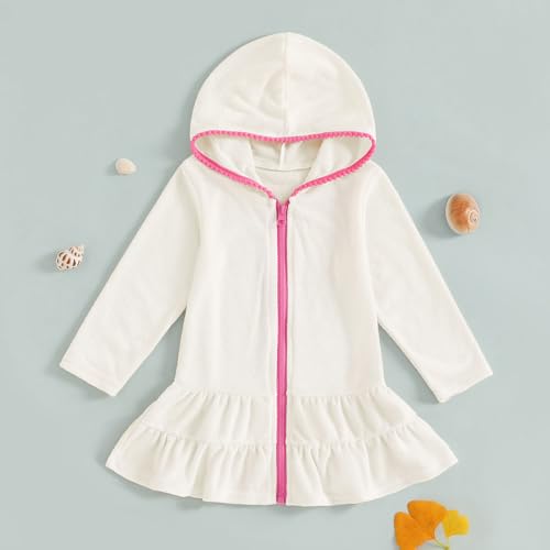 Toddler Girls Swim Cover Up Swimsuit Terry Cloth Beach Towel Long Sleeve Bathing Suit Cover Ups for Swimwear3