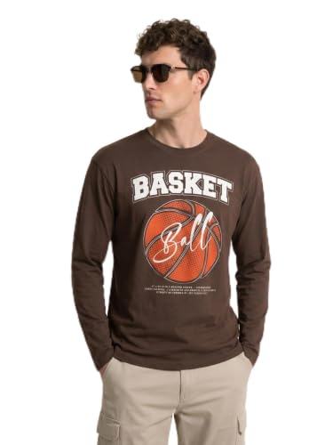 Image of Veirdo Men's Full Sleeve Printed T-Shirt | Trendy Graphic Print Tee