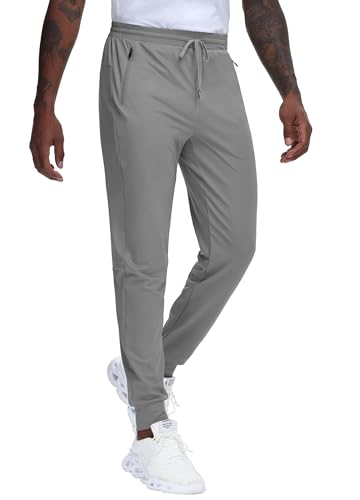 JWM Regular/Tall Mens Athletic Joggers Pants Long Inseam Tapered Sweatpant Workout Running Gym Training with 3 Zipper Pockets