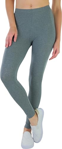 Image of ToBeInStyle Women's Skinny Fit Cotton Full Length Leggings Tights - Regular and Plus Sizes