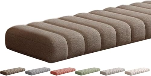 Cojín para Banco De Exterior/Interior 120/150/180/100/80/90x30/40/50CM Almohadilla Antideslizante para Asiento De 2/3 Plaza Grueso Cojin de Banco de Jardin/Zapatero(Coffee,35x75cm)