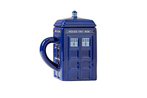 Doctor Who Ceramic Tardis Mug - 2 Pieces, Black, 17 oz