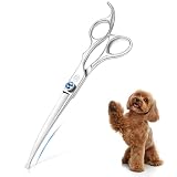 Moontay Hundeschere Professionelle Pflegeschere für Hunde Gebogene Fellschere...