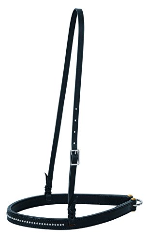 Muserolle Weaver cuir noir haut de gamme sellerie taille moyenne
