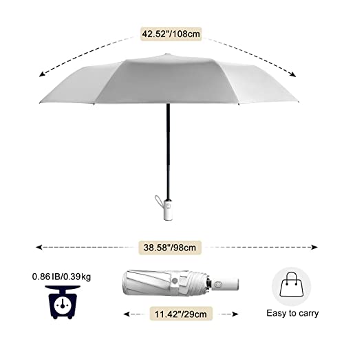 CUBY UV Sun Umbrella Compact Folding Travel Umbrella Auto Open and Close for Windproof, Rainproof & 99.9% UV Protection Parasol with Black Anti-UV Coating