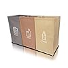 Nyika recycling organizer reusable recycling bags recycling sorter trash sorting bins 3 compartment recycle pack of 3 bags  urban country home decor