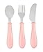 Béaba Kinderbesteck zum Lernen, Edelstahl, 2. Alter, ab 12 Monate, leicht zu greifen, für Babys, Old Pink, 3 Unité (Lot de 1), 3384349134624