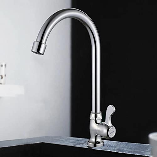 Torneira Inox Lavatório Bica Cromada, Cozinha, Banheiro, Mesa, Bancada, Alta, Pia, Básica, Simples,