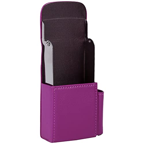 Pitilleras para Cigarrillos Mujer, 11x8x3 cm Pitillera de Piel, Elegante Porta Cigarrillos, Paquete de Cigarrillos de Bolsillo, Caja de Cigarrillos para Hombre y Mujer(Rosa Rojo)