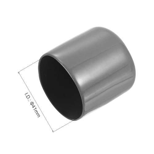 Image of uxcell 4pcs Rubber End Caps 41mm ID Vinyl Round End Cap Cover Screw Thread Protectors Dark Grey, 40mm Height