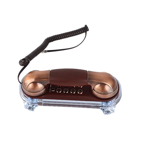 Teléfono Teléfono Retro Antiguo montado en la Pared Teléfono con Cable Teléfono Fijo Moda Teléfono para el Hotel casero(Bronce Rojo)