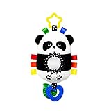 Kalianii Squish 'N Play Activity Toy Panda- Multi-Sensory Learning Baby Toy - Stroller Toy, Car Seat Toy, Tummy Time Toy, Teether Toy, Baby Gift - with Mirror, Rattle & Taggies