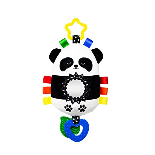Image of Kalianii Squish 'N Play Activity Toy Panda- Multi-Sensory Learning Baby Toy - Stroller Toy, Car Seat Toy, Tummy Time Toy, Teether Toy, Baby Gift - with Mirror, Rattle & Taggies