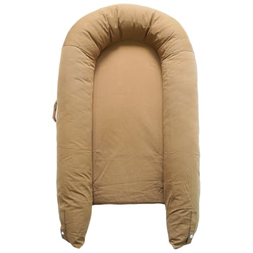 Image of Deluxe Infant Lounger, Baby Nest Cover for Baby Girls & Boys, Newborn Essentials for Baby 0-12 Months, 100% Cotton (GoldenBrown)