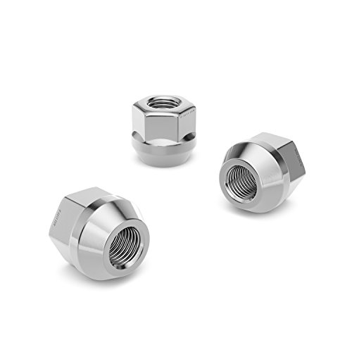 Image of StanceMagic 20pcs Open End Lug Nuts, Metric 12x1.25 Thread Size, 0.81 inch Length, Cone Conical Taper Acorn Seat, 19mm 3 /4 inch Hex Head, Compatible with Many Nissan Infiniti Subaru and More - Silver