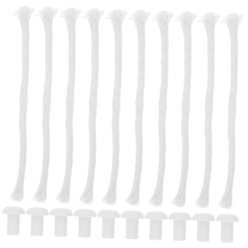 CIYODO 10sets Cotton Wick Replacement Set with Holders for Oil Lamps Alcohol Burners and Tiki Torches Teaching Demonstrations and Consistent Lighting