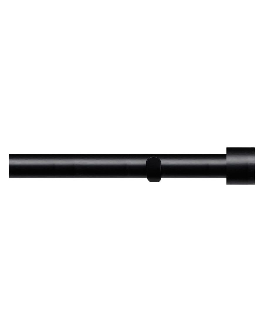 Abc Decor Black Eyelet Curtain Pole Trade Pole With Adjustable Bracket, Stud Finials, 400Cm Wide
