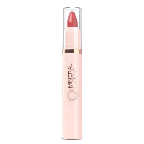 Mineral Fusion NEW Sheer Moisture Lip Tint, Buildable Lip Color, Hydrating Lip Balm with Jojoba Oil, Shea Butter & More, Hydrates & Nourishes, FD&C Dye-Free & Hypoallergenic, Confident, Melon Pink