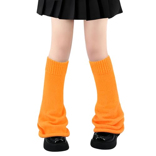 Olreco Orange Leg Warmers for Women 80S Leg Warmers for Girls Leg Warmer Socks Women Orange Socks Velma Socks Velma Accessories