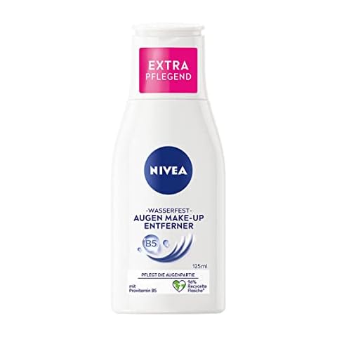 NIVEA Wasserfester Augen Make-Up Entferner (125 ml), sanfter Make-Up Entferner mit Kamillen-Extrakt und Provitamin B5, entfernt selbst wasserfeste Mascara und Make-Up Cover
