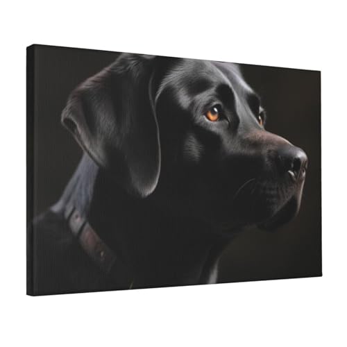 Toile murale vintage labrador noir affiche décoration maison