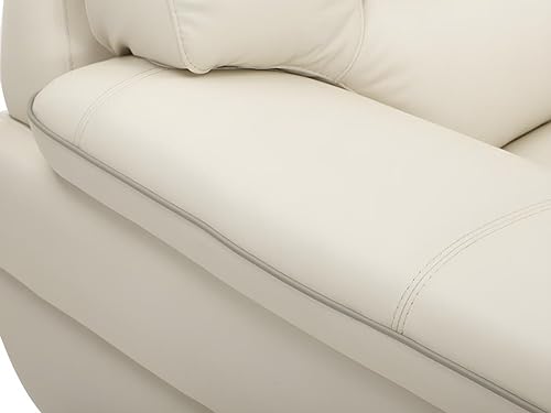 Venta-unica - Sofa 3+2 Sitzer aus Leder Thibault - Elfenbeinweiß – Bild 5
