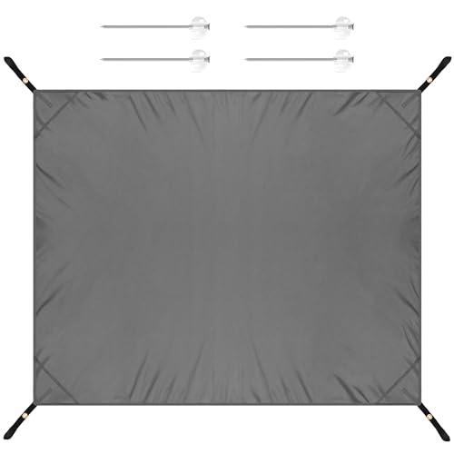 Yesaler Alfombra para Tienda de Campaña Lona Impermeable con 4 Piquetas para Acampar al Aire Libre Picnic Senderismo 148 * 200cm (Gris)