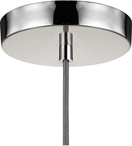 Feiss P1348Pn Baskin Glass Pendant Lighting, Chrome, 1-Light (10"Dia X 10"H) 60Watts #TOP6