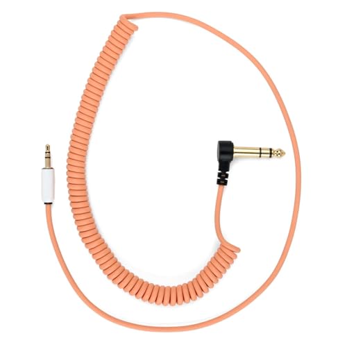 Câble stéréo pédale vers synthétiseur MyVolts Candycords jack 6.35 vers mini-jack 3.5 bouclé pêche
