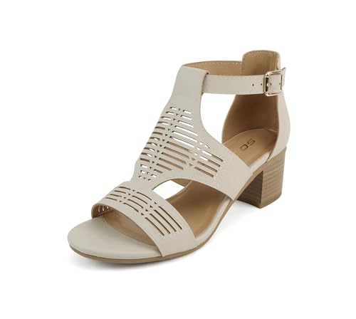 Image of Soda inchNorway inch ~ Women Open Toe Closed Back Counter Cutout Upper Low Block Heel Sandal with Adjustable Ankle Strap
