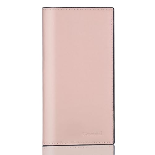 CASMONAL Premium Leather Checkbook Cover for Men and Women Checkbook Holder Wallet RFID Blocking
