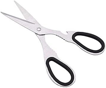 Salad Scissors 1Pc Multi-Functional Stainless Steel Kitchen Scissors Shears Bone Fish Scissors(2mm thick)
