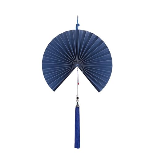 Insun Abanico de Papel Plegable Vintage para Decoración de Pared Azul Marino 40 cm