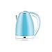 Bollitore Elettrico Brocca ad ebollizione Rapida con Filtro Riutilizzabile Isolamento a Doppia Parete e Protezione dall'ebollizione sigillata in Silicone 1,8 Litri 1500W Blu e Acciaio Inossidabile