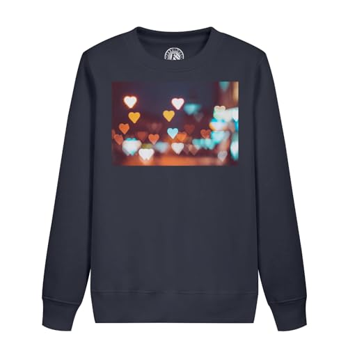 Sweatshirt enfant lumières floues de villes en coeurs, le cadeau d'anniversaire parfait