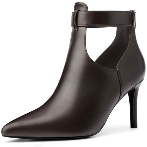 Bottines talon aiguille femme Allegra K à fermeture éclair et découpe