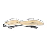 Rev-A-Shelf 5371-15-MP-L 33 Inch Contemporary Cloud Single Shelf Pull-Out Organizer for Left Door, Blind Right Corner Cabinet Openings, Maple