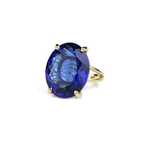 Oval Sapphire Ring - Artisan Precious Gemstone Rings - Handmade 14K Gold Statement Ring - Fashion, Bridal, Birthstone, Engagement, Anniversary Ideas for Women Cover