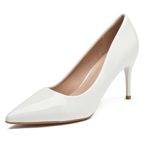 Image of Women's Low Kitten Heel Pumps Classic Fashion Dress Pumps Simple Heeled Shoes for Office Work